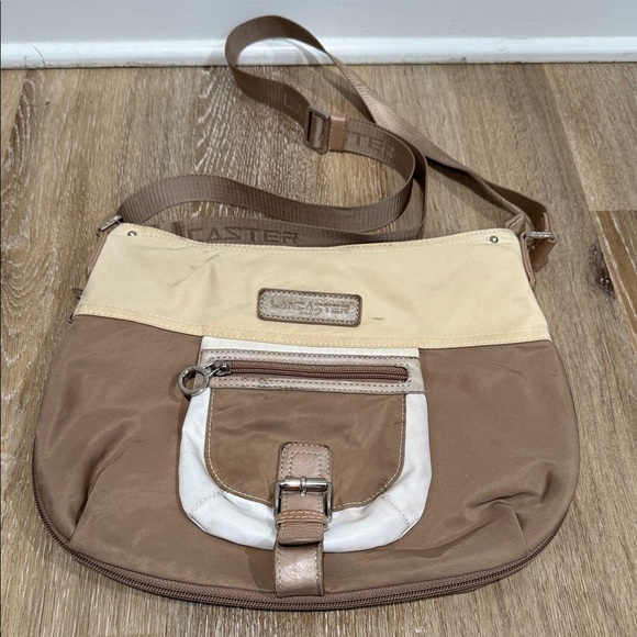 Lancaster Handbags - LANCASTER Beige and Brown Crossbody Bag with Buckle